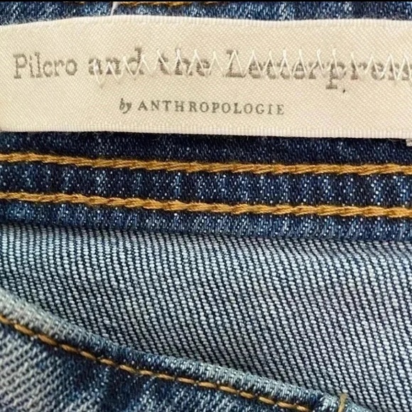 Anthropologie Pilcro and the Letterpress Embroidered Slim Capris in Sz 27 - Picture 10 of 11